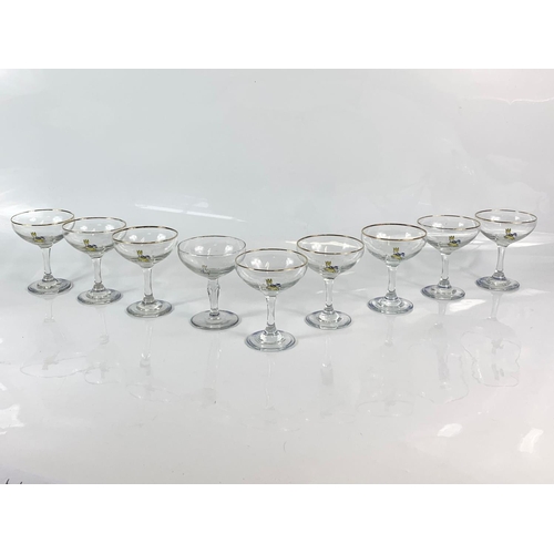 393 - 9 vintage Babycham glasses