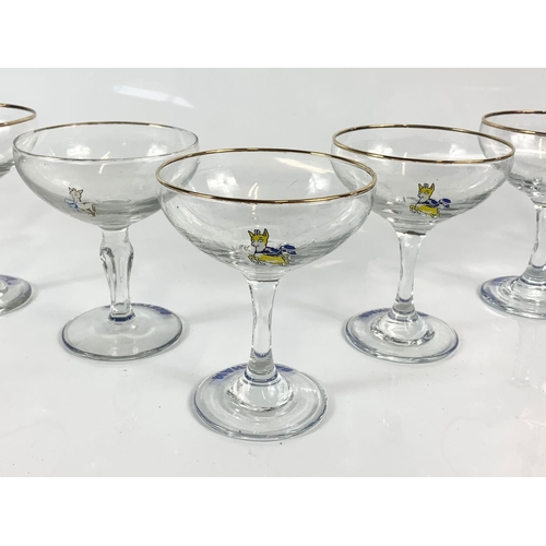 393 - 9 vintage Babycham glasses