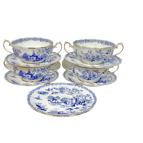 406 - 9pc Royal Albert Mikado soup bowls and saucers