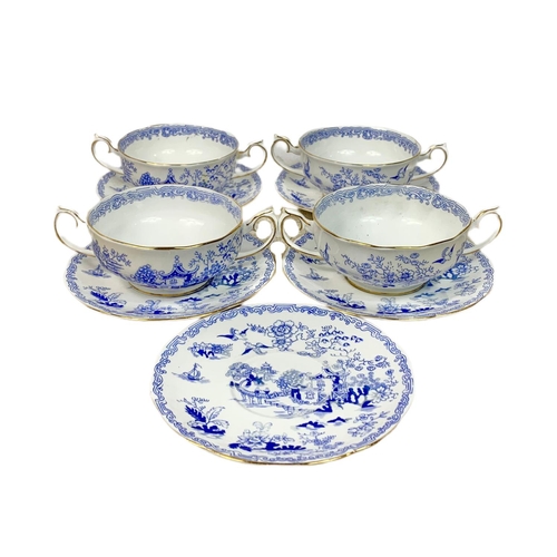 406 - 9pc Royal Albert Mikado soup bowls and saucers