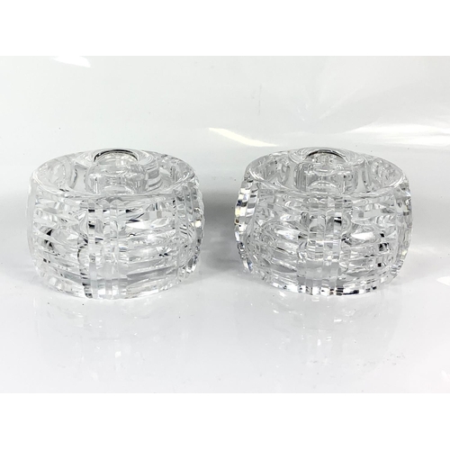 410 - Pair of Waterford Crystal candle holders, 6cm x 9cm