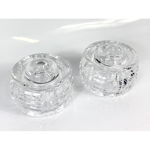 410 - Pair of Waterford Crystal candle holders, 6cm x 9cm