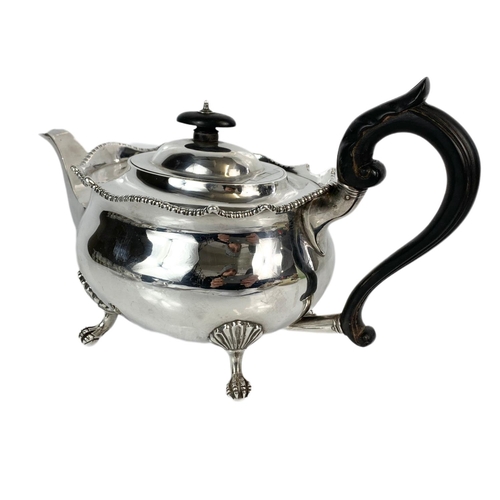 441 - 3 piece Victorian silver plated tea service.