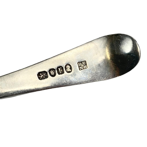 673 - Large Georgian silver serving spoon, 67 grams. 23cm