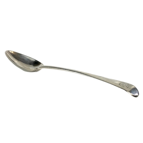 673 - Large Georgian silver serving spoon, 67 grams. 23cm