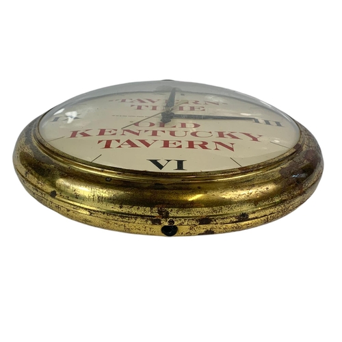 81 - Original vintage advertising clock with convex glass, 44cm