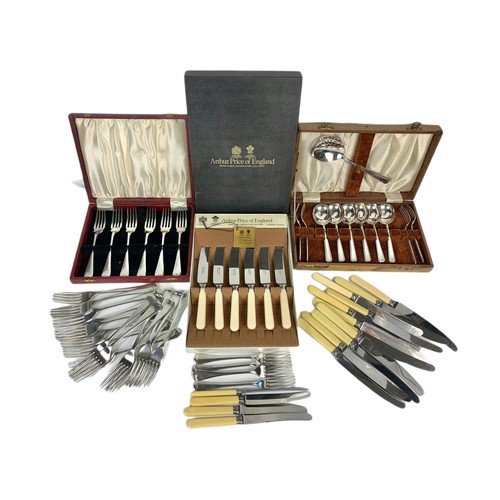 180 - 3 boxes of silver plated cutlery with bags of cutlery