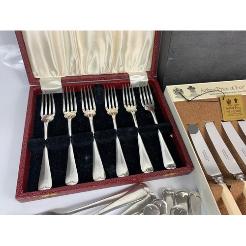 180 - 3 boxes of silver plated cutlery with bags of cutlery