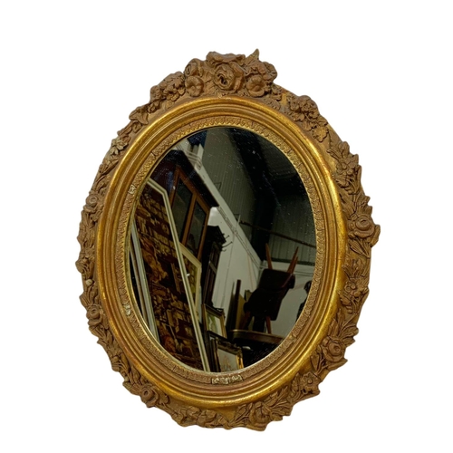 350 - Victorian ornate gilt framed mirror. 32 x 40cm