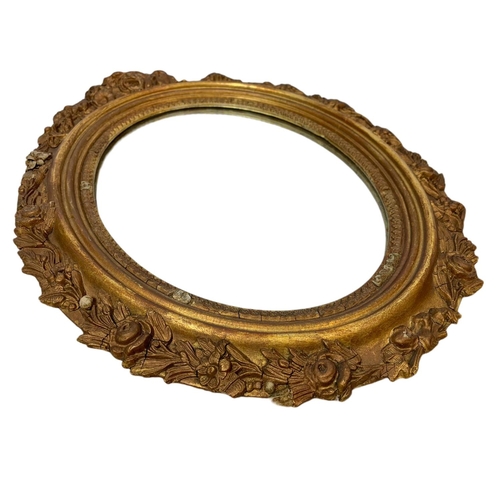 350 - Victorian ornate gilt framed mirror. 32 x 40cm