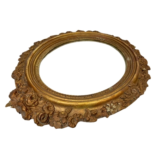 350 - Victorian ornate gilt framed mirror. 32 x 40cm