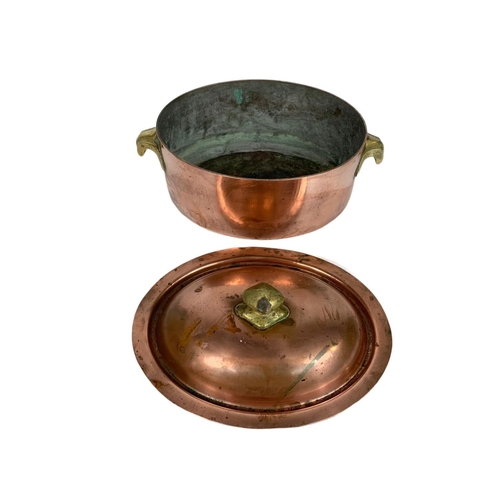 220 - 4 pieces of Victorian copperware, ladles are 52cm