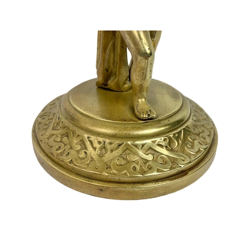 241 - Late 19th century brass cherub tazza. 23.5 x 22cm