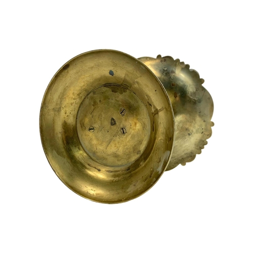 241 - Late 19th century brass cherub tazza. 23.5 x 22cm