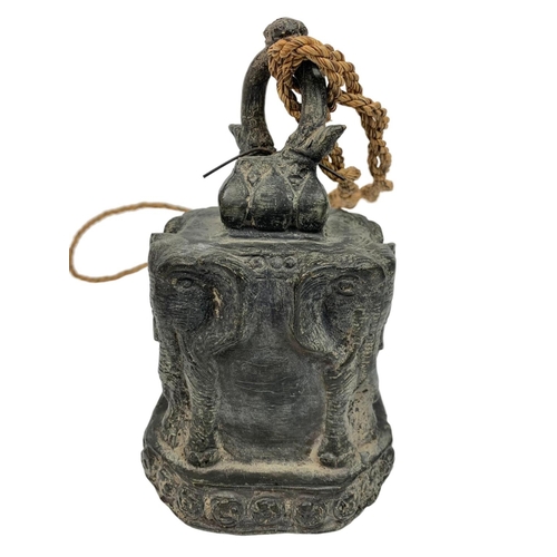 245 - 19th century Burmese brass bell, 17cm