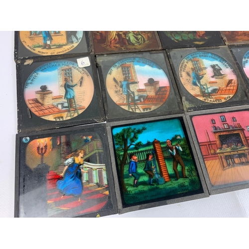 266 - Large quantity of early 20th century slides. Novelty, military and religious themes etc