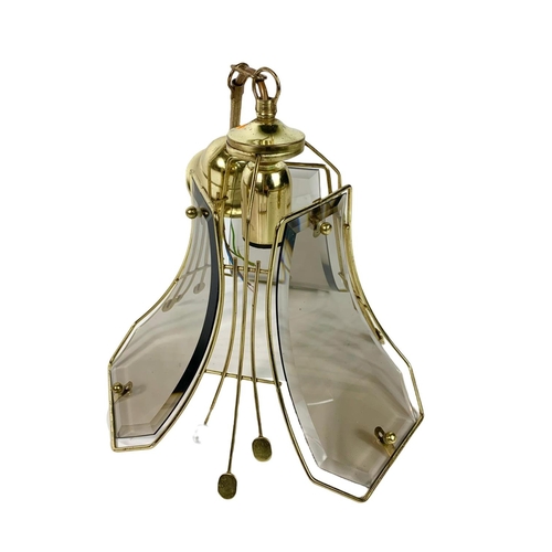 326 - 3 vintage brass and glass chandeliers, 46cm x 45cm