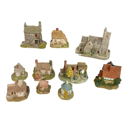 470 - 9 Lilliput Lane ornaments, with 1 other. Largest is 26x14cm