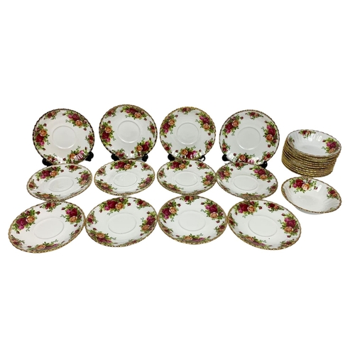 484 - 24pc Royal Albert Old Country Roses, 12 dessert dishes and 13 saucers