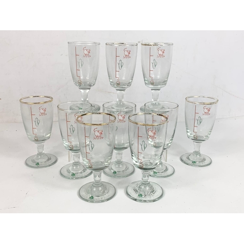 496 - Set of 10 Irish coffee glasses, 14cm