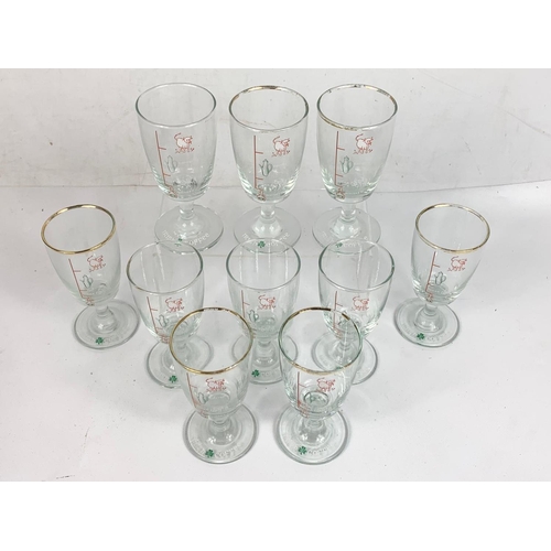 496 - Set of 10 Irish coffee glasses, 14cm