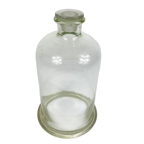 507 - Vintage glass jar and rolling pin, jar 29cm, pin 41cm