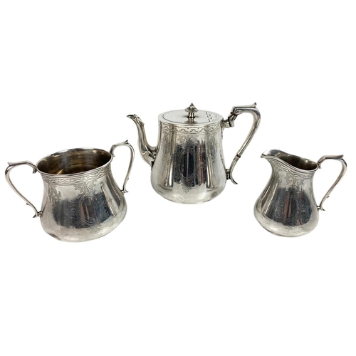 507A - Edwardian 3 piece silver plated tea service