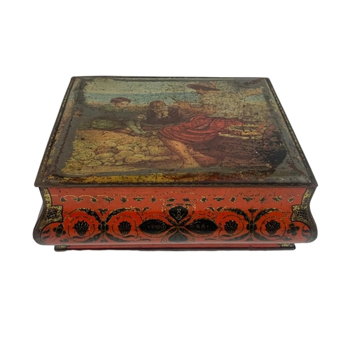 510 - Edwardian tin, 24cm x 20cm x 9cm