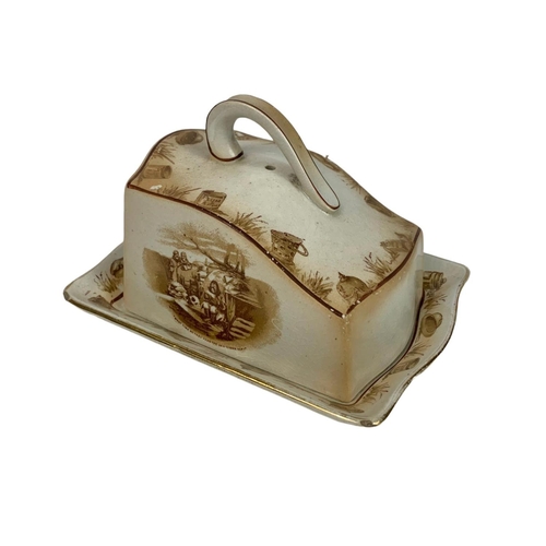 513 - Early 20th century Grimwades Bairnsfather Ware Old Bill butter dish, 15cm