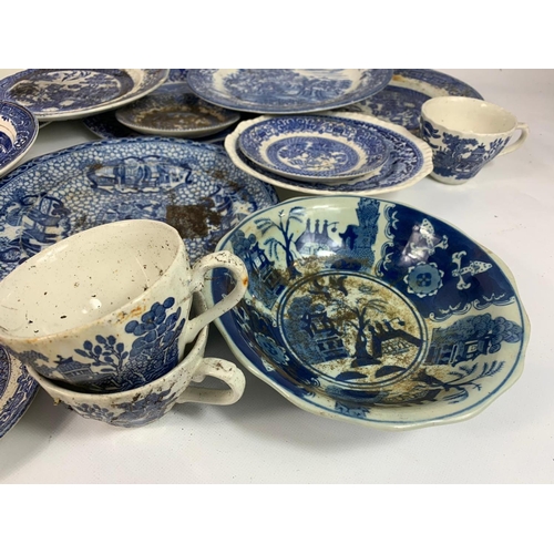 514 - Quantity of blue & white pottery