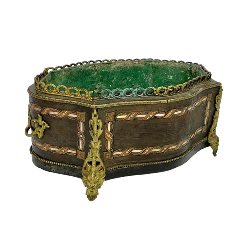 62 - 19th century Napoleon III French jardinière planter, inlaid with rosewood, brass and Mother of Pearl... 