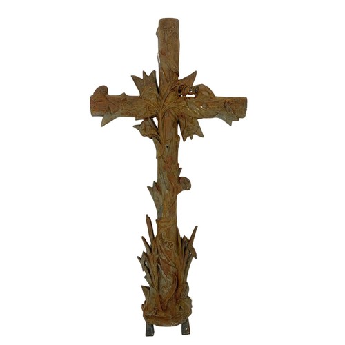 82 - Large 19th century cast iron cross. 116 x 15cm