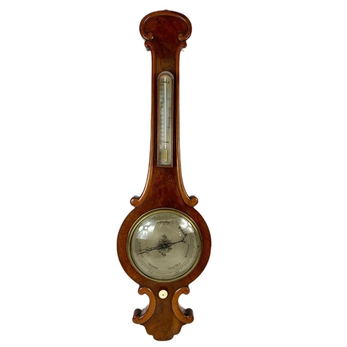 380a - Early Victorian mahogany barometer. 95cm