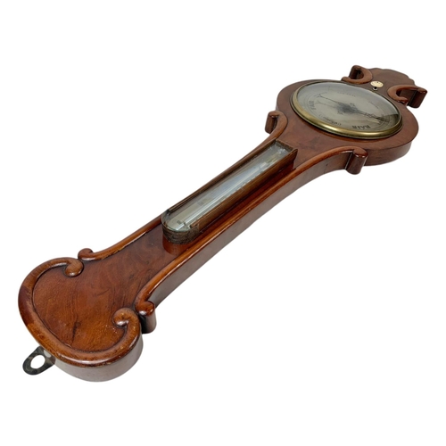 380a - Early Victorian mahogany barometer. 95cm