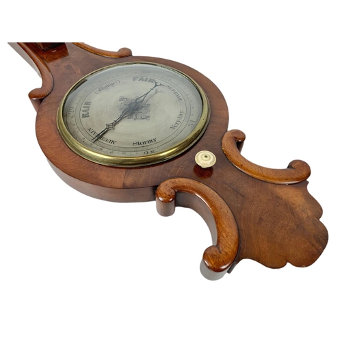 380a - Early Victorian mahogany barometer. 95cm