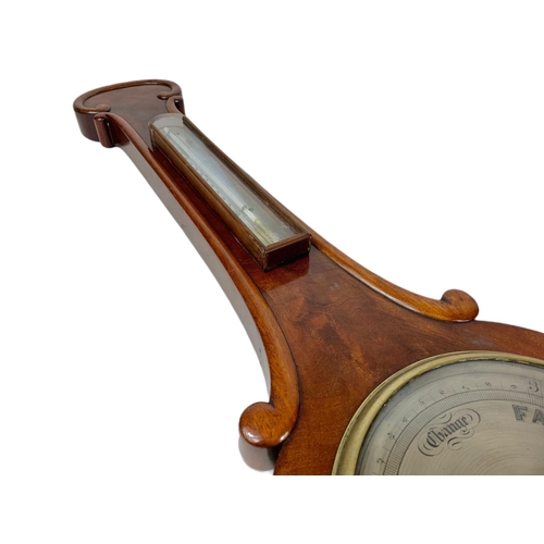 380a - Early Victorian mahogany barometer. 95cm