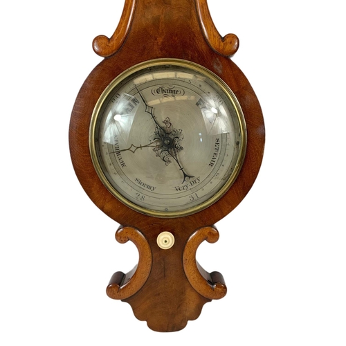 380a - Early Victorian mahogany barometer. 95cm