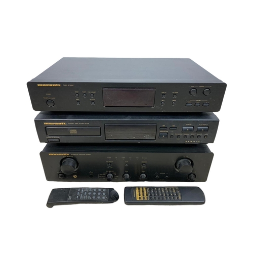 105 - Rare vintage Marantz stereo system. Compact disc player, Tuner and amplifier. 44cm x 30cm x 29cm