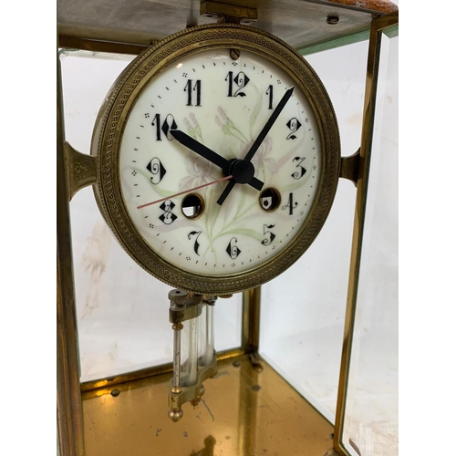 114 - 19th century French clock. Old works removed. Battery operated. 18 x 14 x 17cm