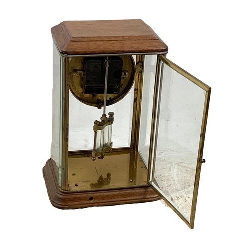114 - 19th century French clock. Old works removed. Battery operated. 18 x 14 x 17cm