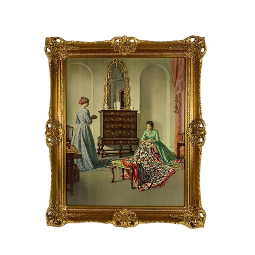 127 - Vintage ornate gilt framed oleograph. 53 x 63cm