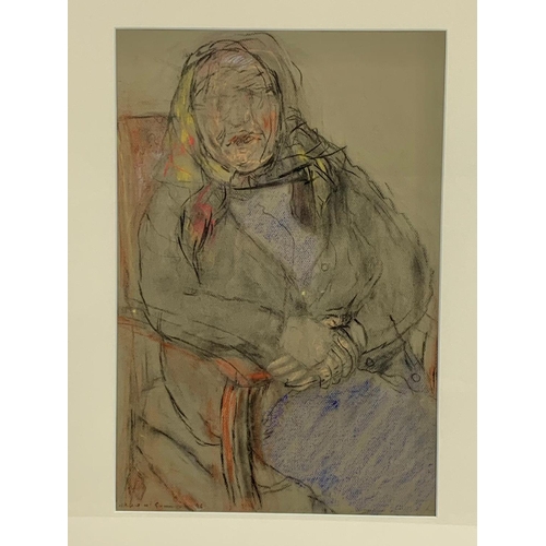 26a - Michael McGuinness pastel on paper “Seated Lady Wearing A Scarf” 59 x 77cm