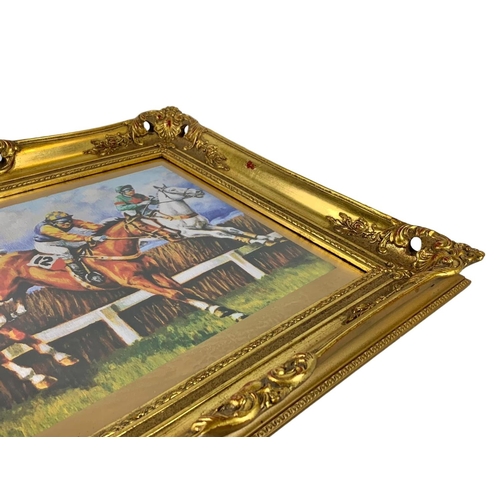 289 - Ornate gilt framed print. R. Wallace. 60 x 49cm