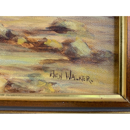 294 - Large oil painting by Ben Walker in a gilt frame. 75 x 47cm