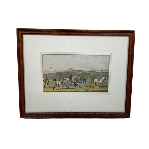 315 - 2 Edwardian horse racing prints and a vintage print of Belfast. 38 x 29.5cm.