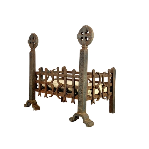 372 - Early 20th century cast iron fire grate. 61 x 35 x 53.5cm