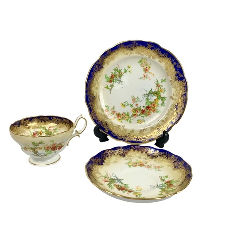 563 - Hammersley & Co cup and saucer and a Thomas Sevres Bavaria cup and saucer, Marechal Niel by A. Grein... 