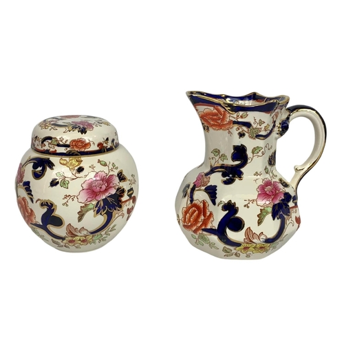 580 - Masons pottery jug and jar. Jug measures 16cm