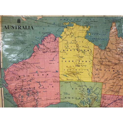 384 - Large vintage map of Australia. 134 x 119cm