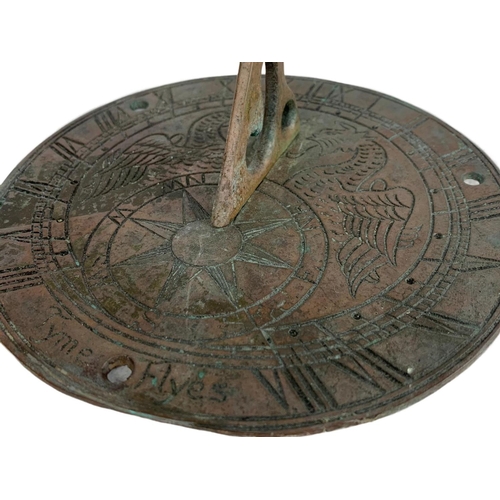 625 - 19th century brass sundial. 17.5cm